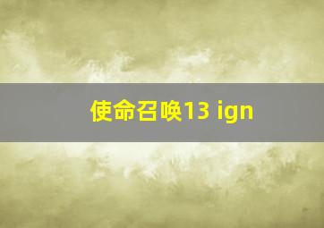 使命召唤13 ign